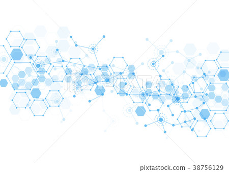 Abstract hexagonal molecular structures 38756129