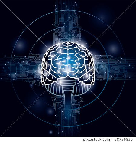 Image of brain and integrated circuit 38756836