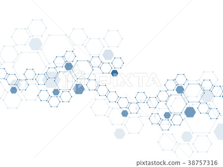 Abstract hexagonal molecular structures - Stock Illustration [38757316 ...