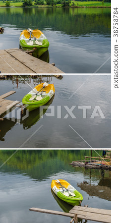 kayaks on the lake kayaks on the lake 38758784