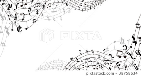 Musical note score silhouette background 38759634