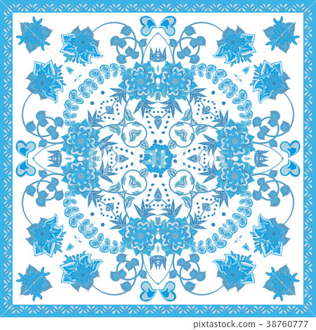 Design for square pocket, shawl, scarf, textile 38760777