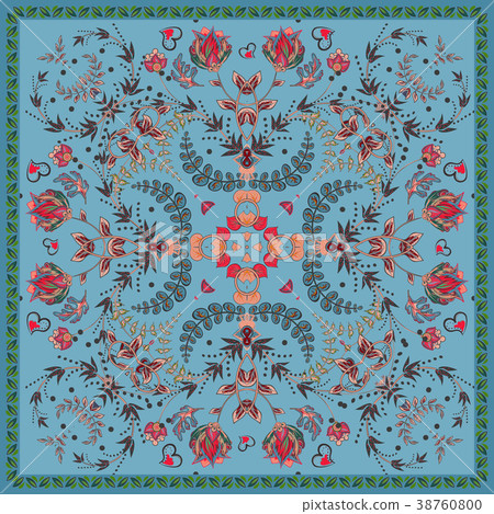 Design for square pocket, shawl, textile. Paisley 38760800