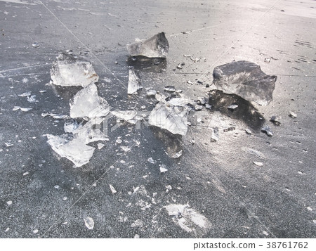 Shining shards of broken ice. Abstract still life 38761762