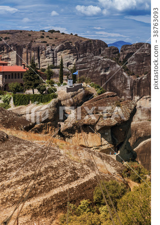 Landscape of monasteries of Meteora in Greece Landscape of monasteries of Meteora in Greece 38763093
