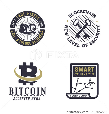 Blockchain, bitcoin, crypto currencies emblems and Blockchain, bitcoin, crypto currencies emblems and 38765222