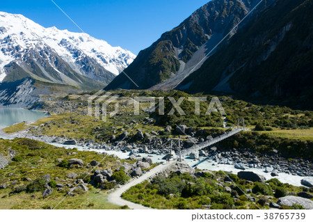 «New Zealand» Mount Cook Hooker Valley Track 1st Suspension Bridge «New Zealand» Mount Cook Hooker Valley Track 1st Suspension Bridge 38765739