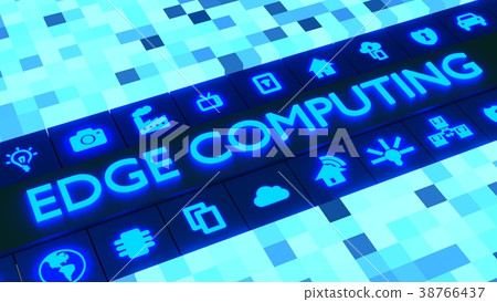 Glowing cubic landscape with edge computing Glowing cubic landscape with edge computing 38766437