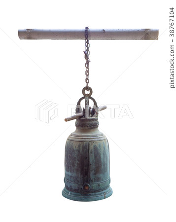 large Church bells hanging outside. 38767104