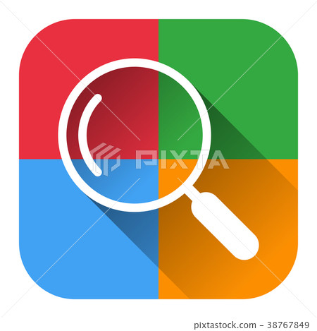 Colorful Search Icon Long Shadow Vector Illustration 38767849