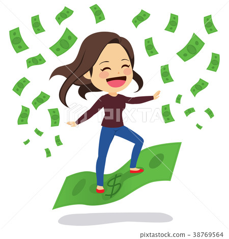 Woman Riding Banknote Woman Riding Banknote 38769564