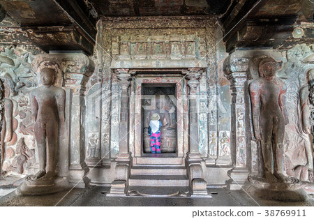 Interior of Indra Sabha temple at Ellora Caves 38769911