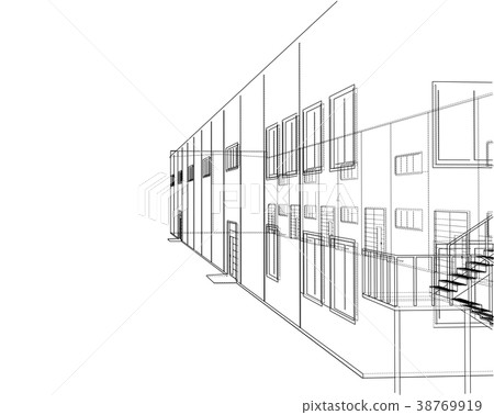 Concept of building. Vector rendering of 3d Concept of building. Vector rendering of 3d 38769919