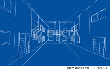 Concept of building. Vector rendering of 3d Concept of building. Vector rendering of 3d 38769921
