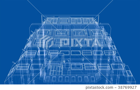 Concept of building. Vector rendering of 3d 38769927