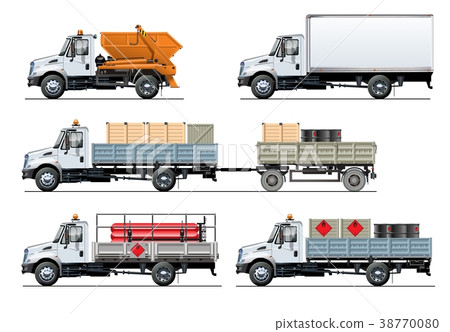 Vector spec trucks set template isolated on white Vector spec trucks set template isolated on white 38770080