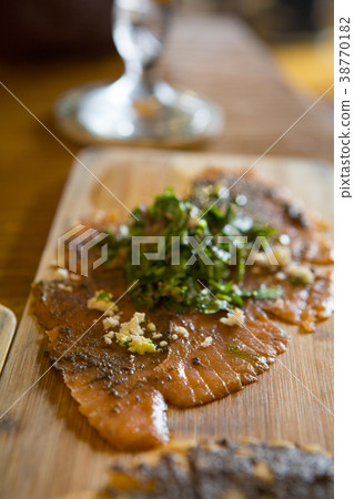 熏鮭魚，鮭魚，鯛魚，熏鮭魚，鮭魚，醃製吐司麵包 38770182