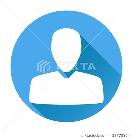 图库插图 user icon white silhouette on blue round