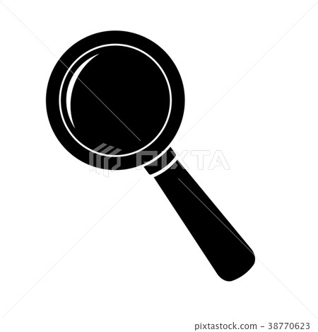 Magnifying glass. Black silhouette icon 38770623