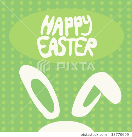 Happy Easter greeting card with rabbit, bunny and 38770699