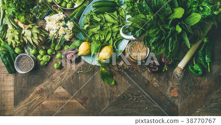 Spring healthy vegan food cooking ingredients 38770767