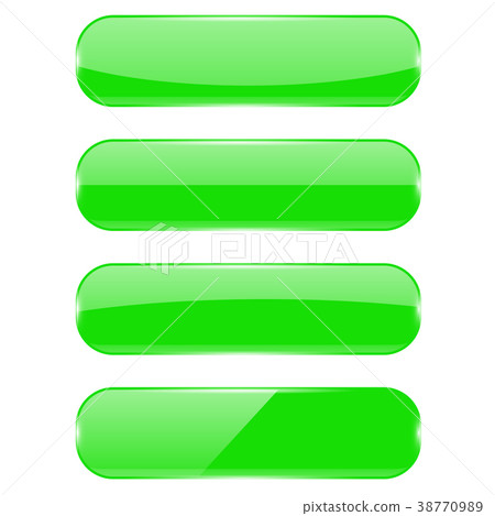 Green glass buttons. Oval 3d icons with reflection Green glass buttons. Oval 3d icons with reflection 38770989