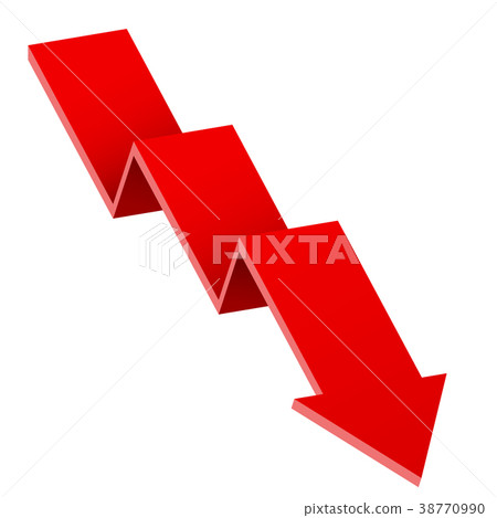 Red down arrow. Financial graph Red down arrow. Financial graph 38770990