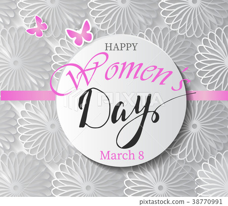 Magenta Paper Cut Flower. 8 March. Women s Day Magenta Paper Cut Flower. 8 March. Women s Day 38770991