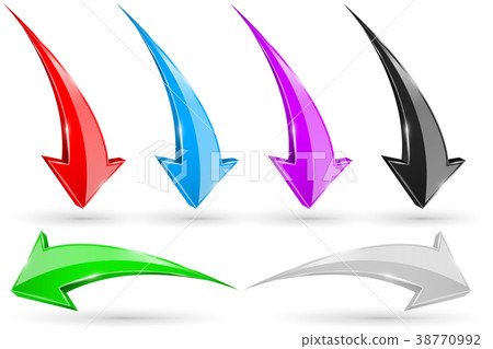 Set of 3d arrows. Shiny icons Set of 3d arrows. Shiny icons 38770992