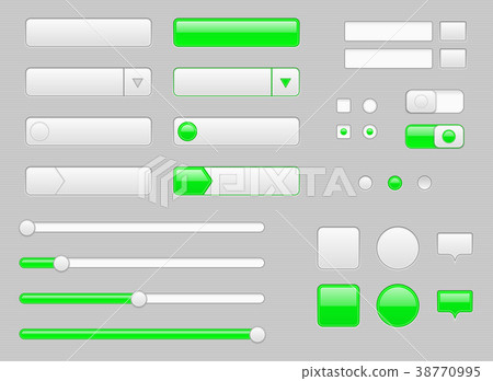 White web interface buttons, slider and icons with White web interface buttons, slider and icons with 38770995