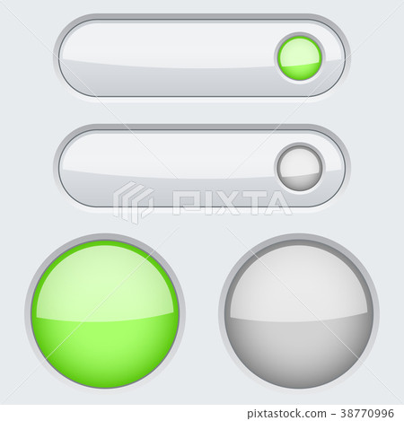 White green round and oval buttons. Normal and White green round and oval buttons. Normal and 38770996