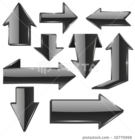 Black shiny straight arrows Black shiny straight arrows 38770998