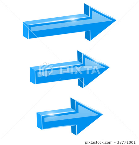 Blue 3d straight arrows 38771001