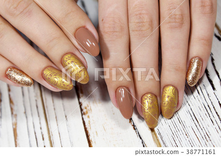 Manicured nails Nail Polish art design. Manicured nails Nail Polish art design. 38771161