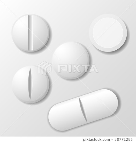 Set of medicine pill - tablet drug 38771295