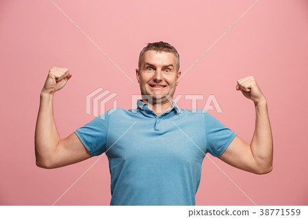 Winning success man happy ecstatic celebrating Winning success man happy ecstatic celebrating 38771559