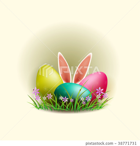 Element of design. Easter eggs with rabbit ears. 38771731