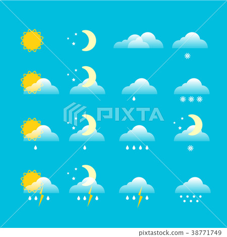 Forecast weather icons vector set - Stock Illustration [38771749] - PIXTA