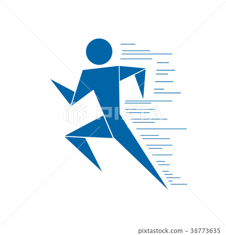 Running man. Vector graphics. Graphic modern - Stock Illustration ...