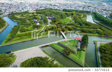 五棱郭公园 五棱郭塔的景色 北海道函馆市 照片摄于17年10月 图库照片