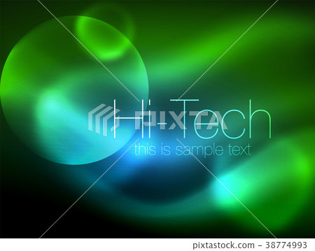 Blurred neon glowing circle, hi-tech modern bubble 38774993