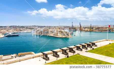 View of Valletta town with harbor. View of Valletta town with harbor. 38775577