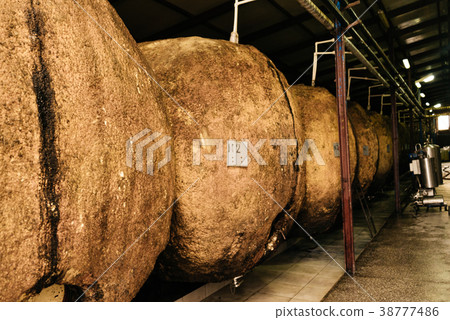 at the winery, large cylindrical barrels, at the winery, large cylindrical barrels, 38777486