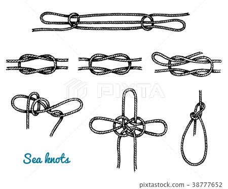 Sea rope knots in different directions for water Sea rope knots in different directions for water 38777652