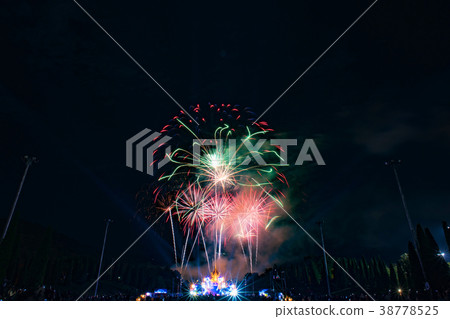 Beautiful firework night scene. 38778525
