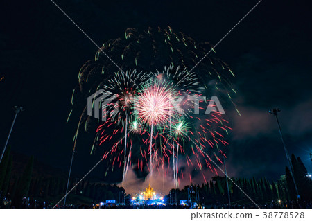 Beautiful firework night scene. 38778528