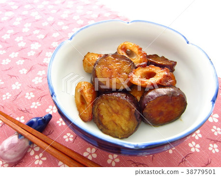Delicious teriyaki with gyoza and chikuwa Delicious teriyaki with gyoza and chikuwa 38779501