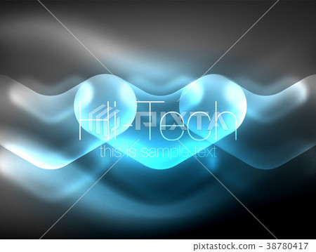 Blurred arrows in dark space. Neon pointers, glass 38780417