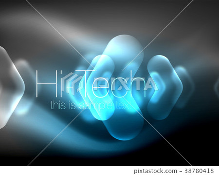 Blurred arrows in dark space. Neon pointers, glass Blurred arrows in dark space. Neon pointers, glass 38780418