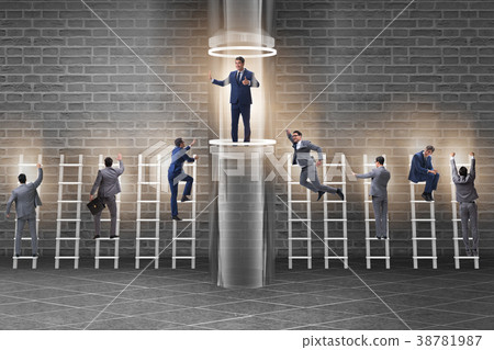 Businessmen in accelerated and fast promotion 38781987